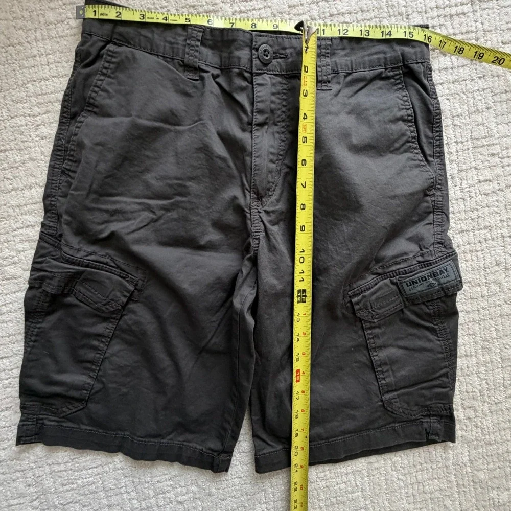Unionbay Cargo Shorts Gray 32 Cotton Stretch Casual Outdoor Pockets Utility